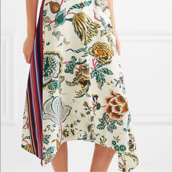 Tory Burch 100% Silk Marie Happy Times Skirt Floral Handkerchief Asymmetrical - Picture 12 of 15